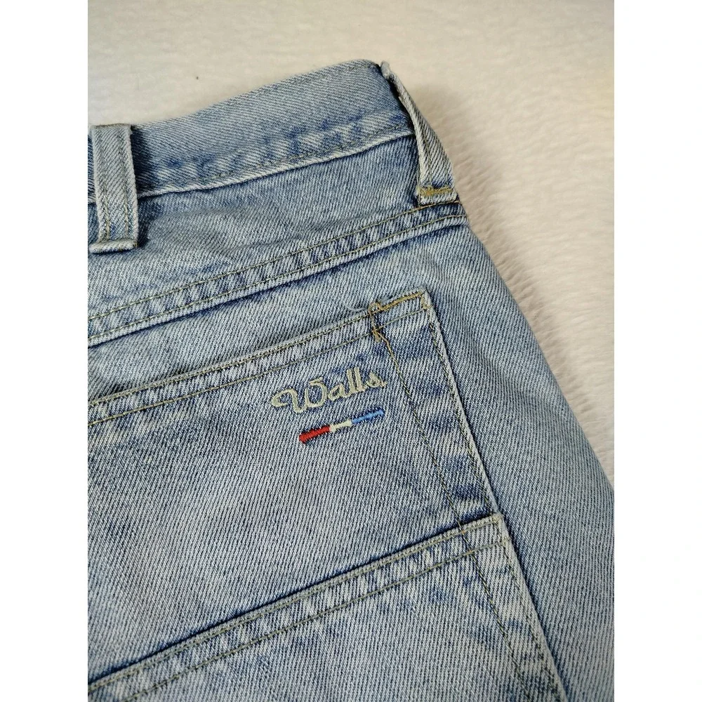 Vintage Walls Jeans Mens 40 Blue Relaxed‎ Fit Straight Denim Distressed Workwear
